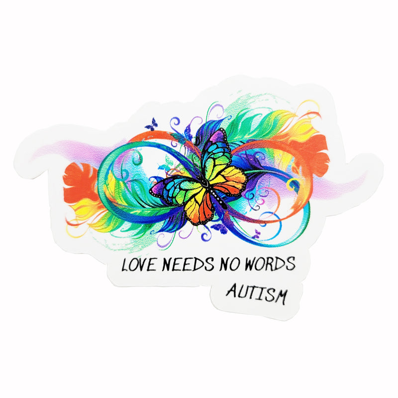 Love Needs No Words Autism Vinyl Sticker
