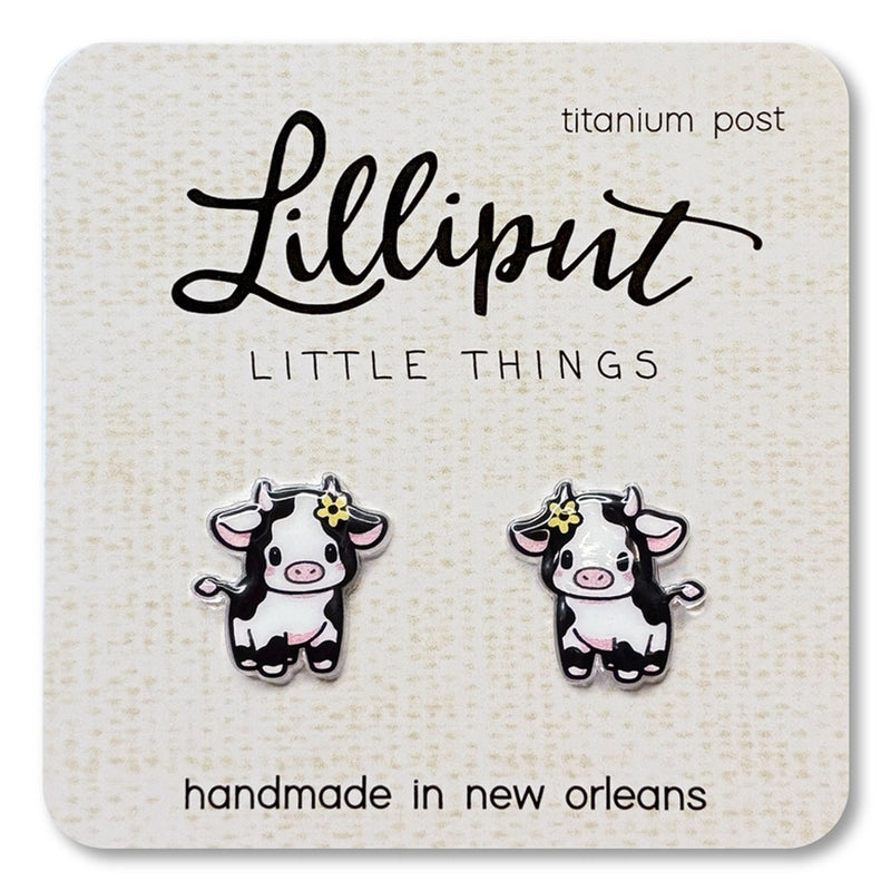 Baby Cow Lilliput Post Earrings