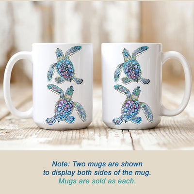 Two Baby Turtles Watercolor Art - Mug