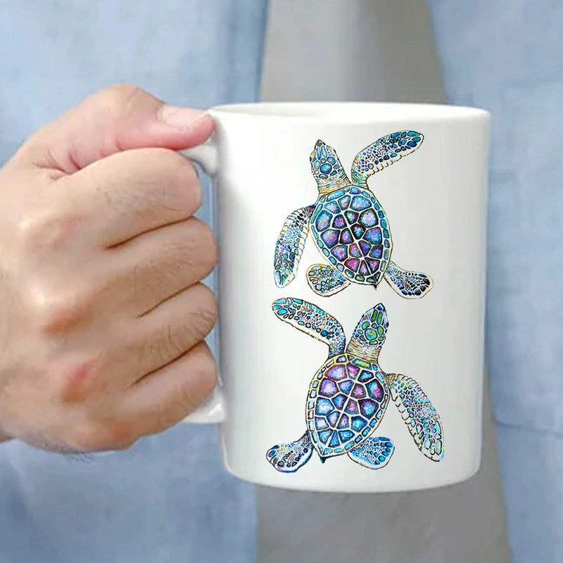 Two Baby Turtles Watercolor Art - Mug