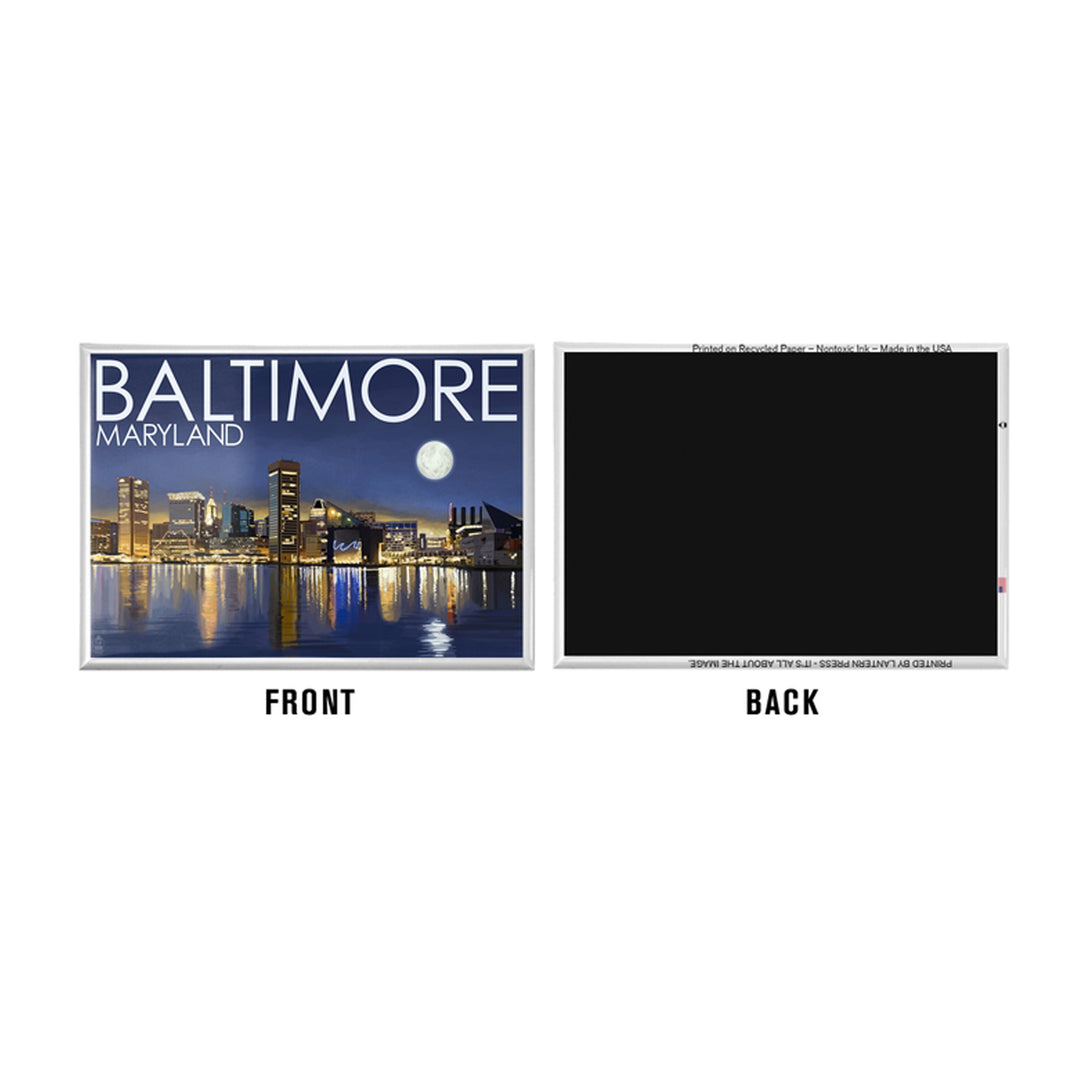 Baltimore Maryland Harbor Rectangular Magnet (back)