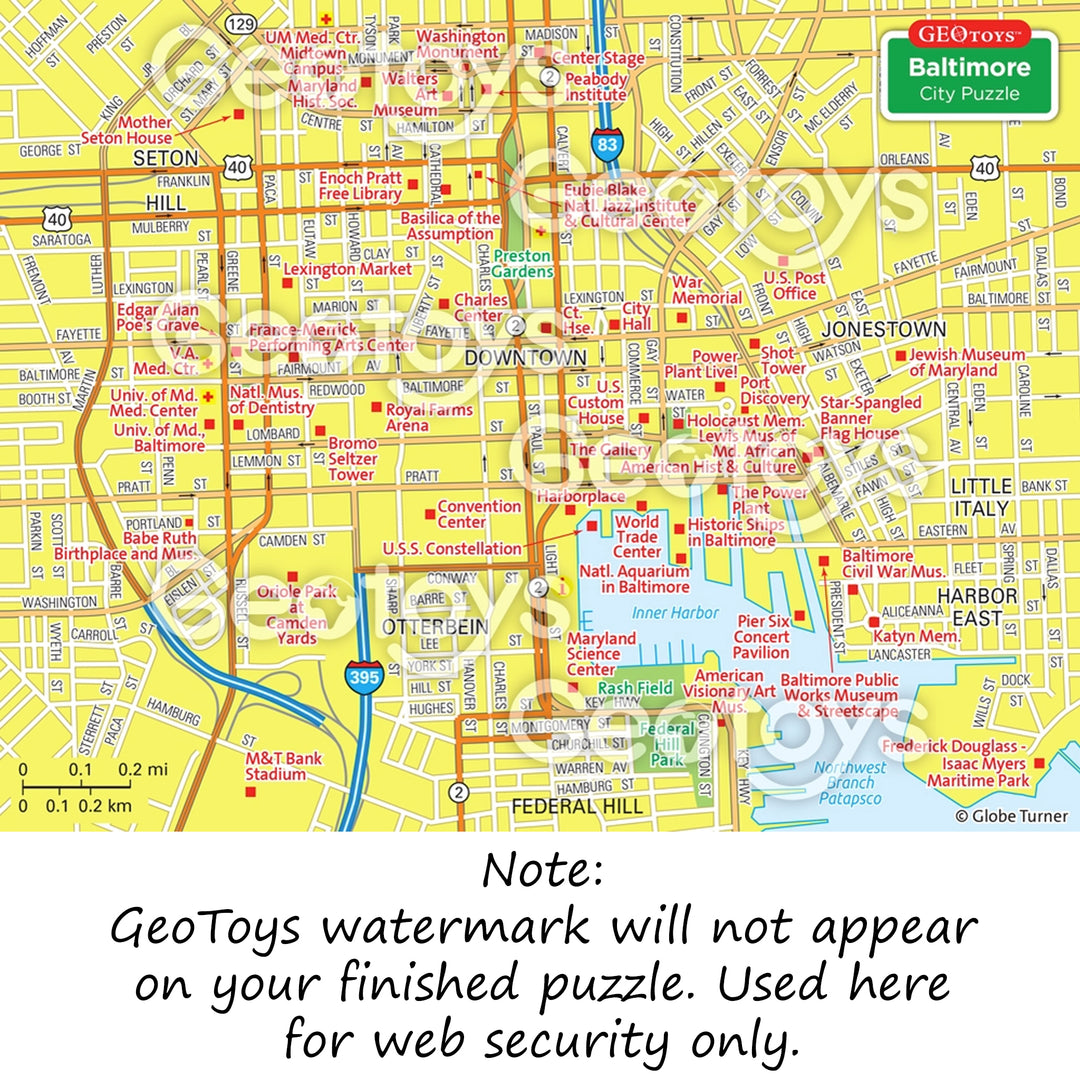 Baltimore City Maryland Map Magnetic Puzzle (finished)