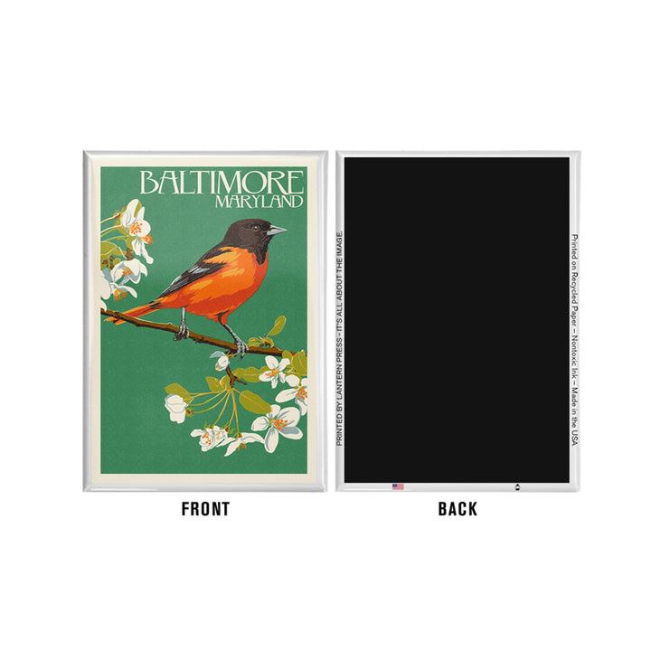 Baltimore Maryland Oriole Rectangular Magnet (back)