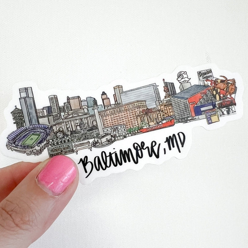 Baltimore Maryland Skyline Vinyl Sticker