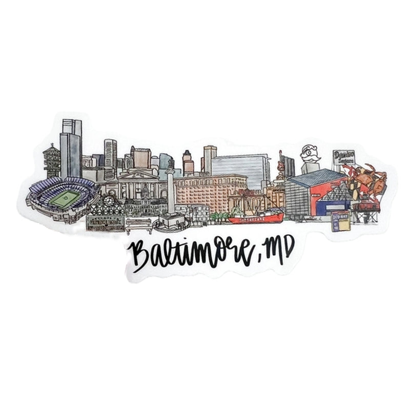 Baltimore Maryland Skyline Vinyl Sticker