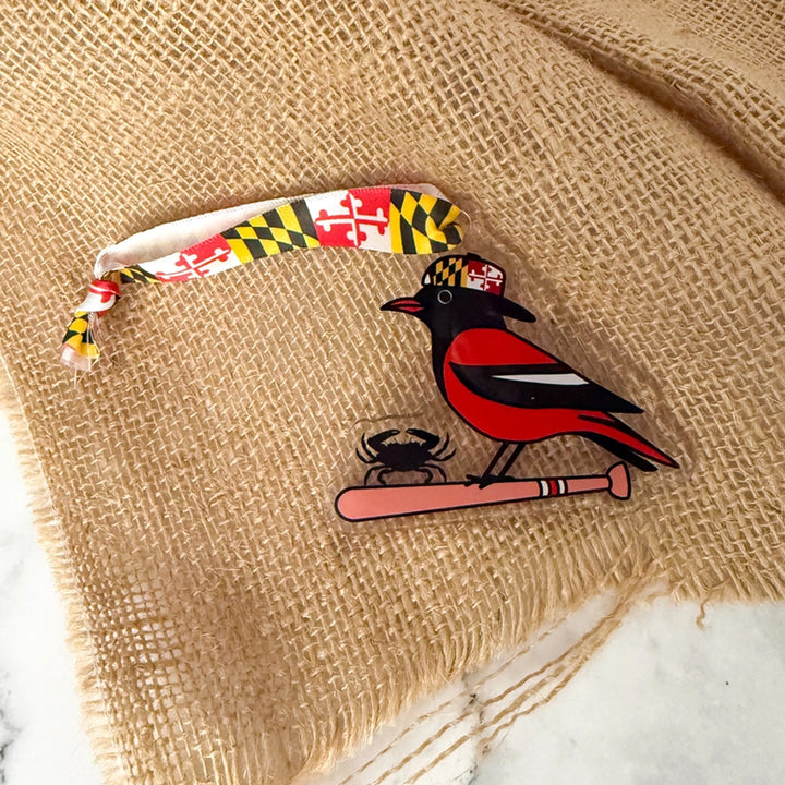 Baltimore Oriole and Crab Ornament.
