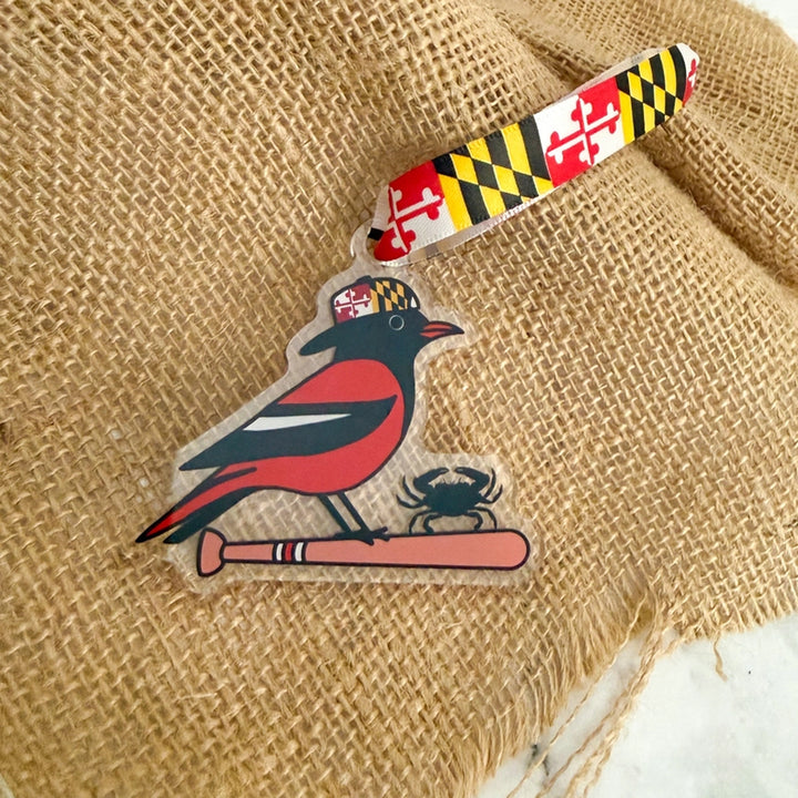 Baltimore Oriole and Crab Ornament.