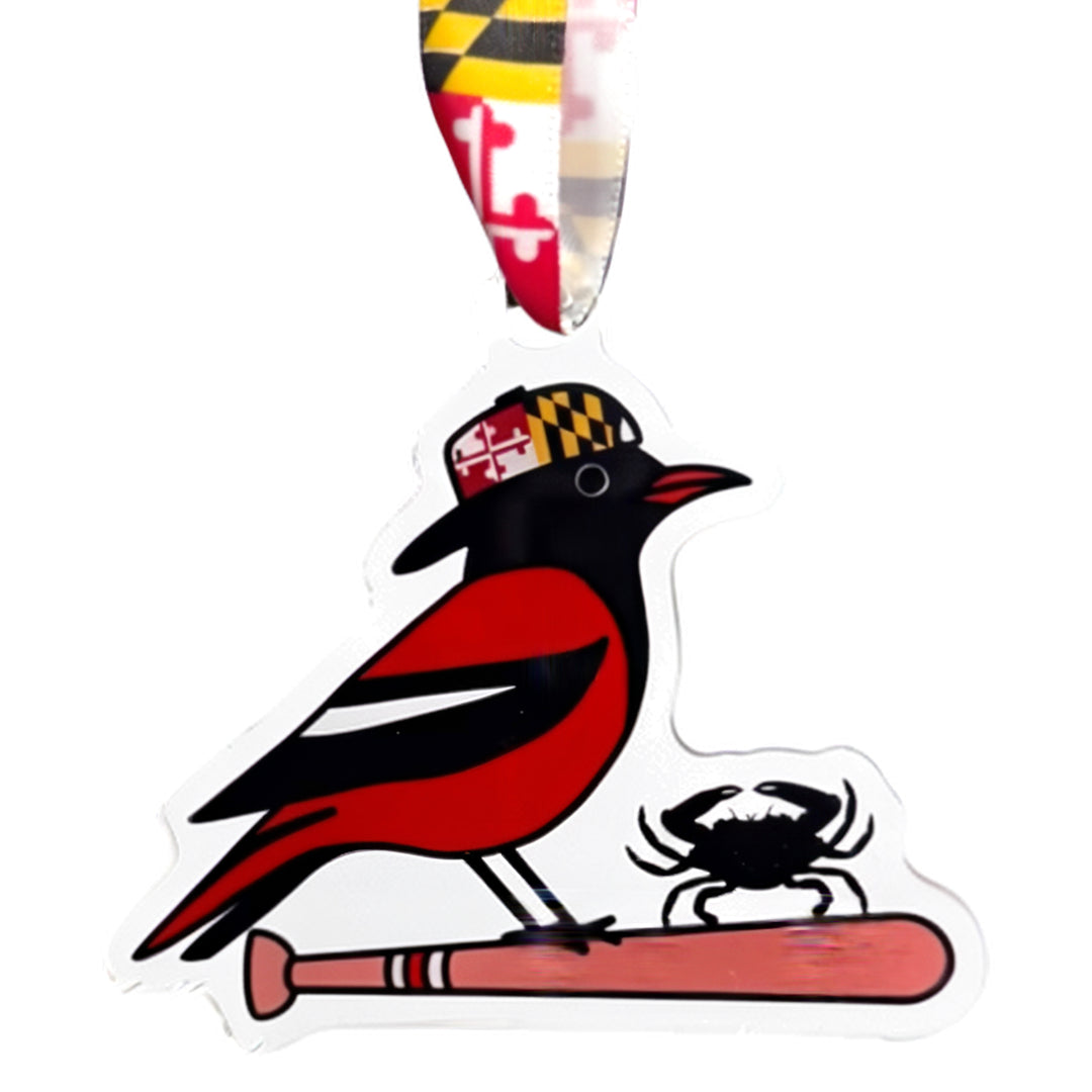 Baltimore Oriole and Crab Ornament.