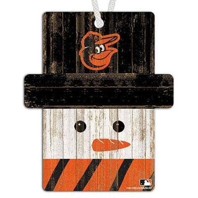 Baltimore Orioles Snowman Ornament