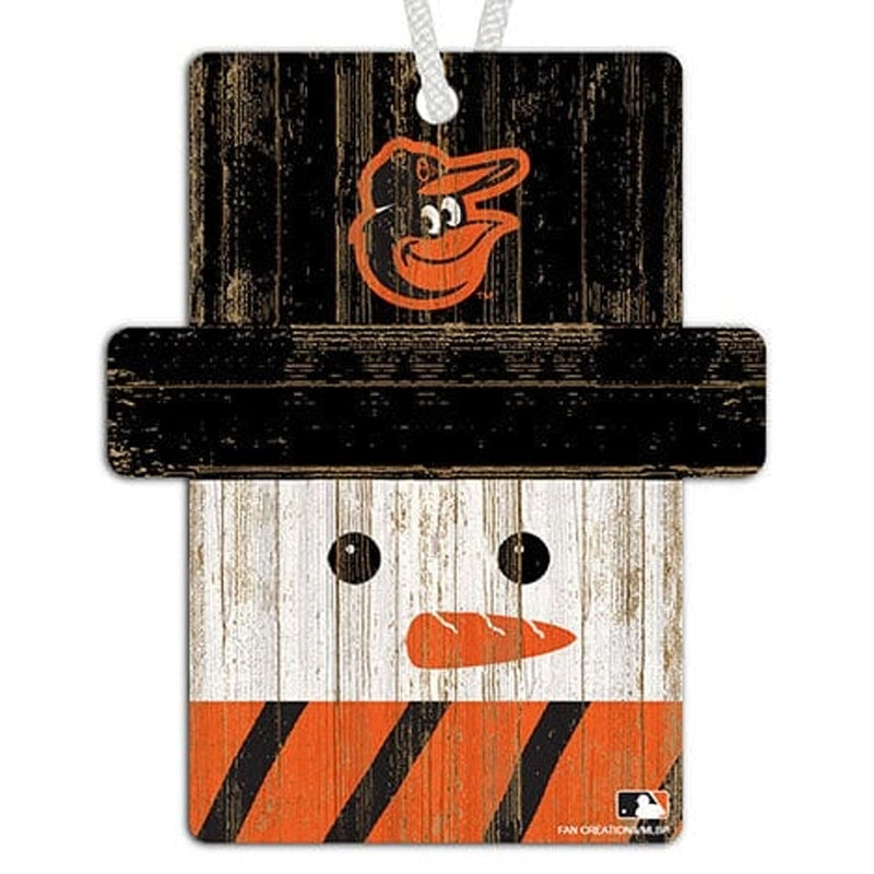 Baltimore Orioles Snowman Ornament