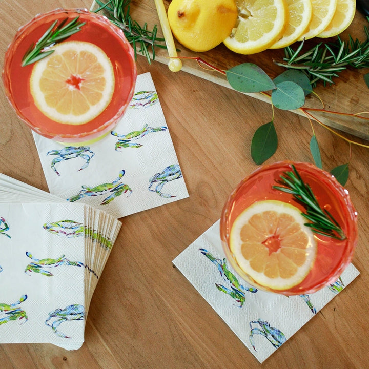 Bay Blues Multi Crab Cocktail Paper Napkins