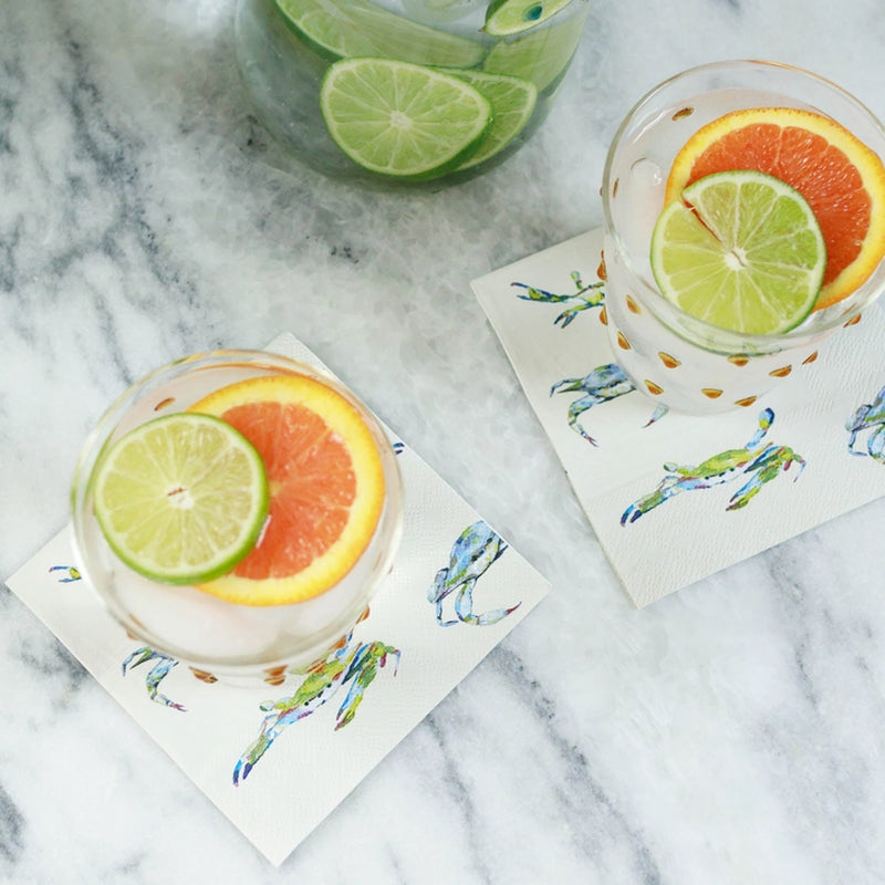 Bay Blues Multi Crab Cocktail Paper Napkins