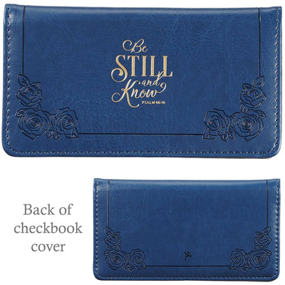 Checkbook Cover - 5 - Be Still And Know - Psalm 46:10 (navy)