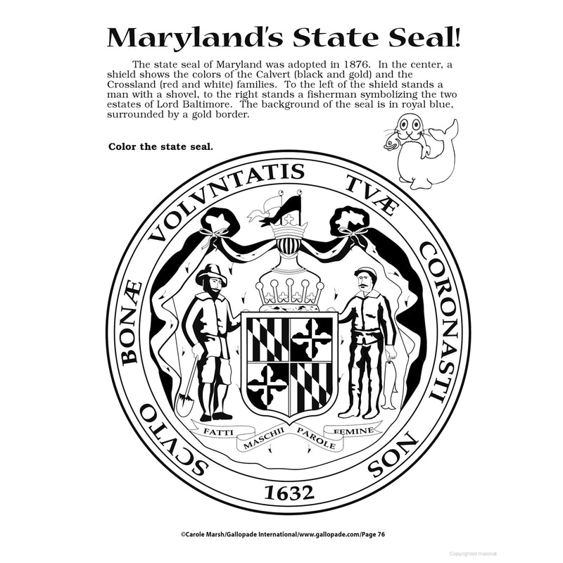 Big Maryland Activity Book - Inside State Seal Page