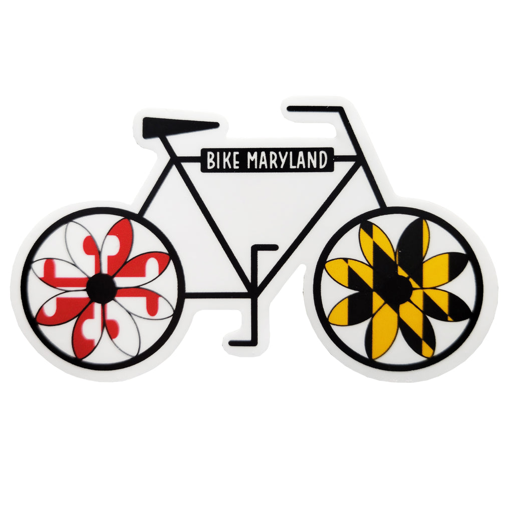 bicycle sticker shop near me Bike Maryland Die Cut Vinyl Sticker – The Maryland Store