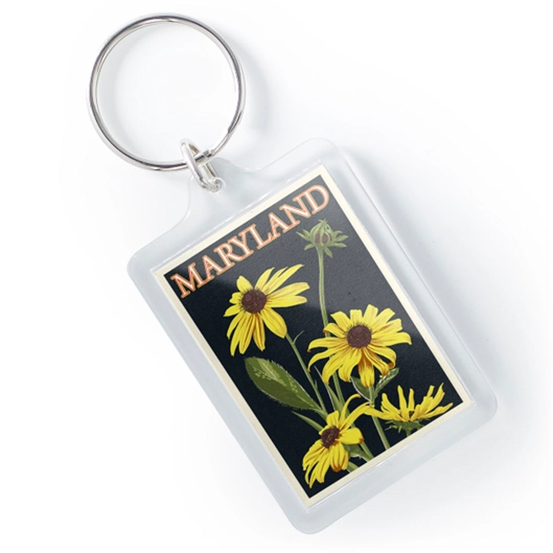 Maryland Black Eyed Susan Lucite Keychain