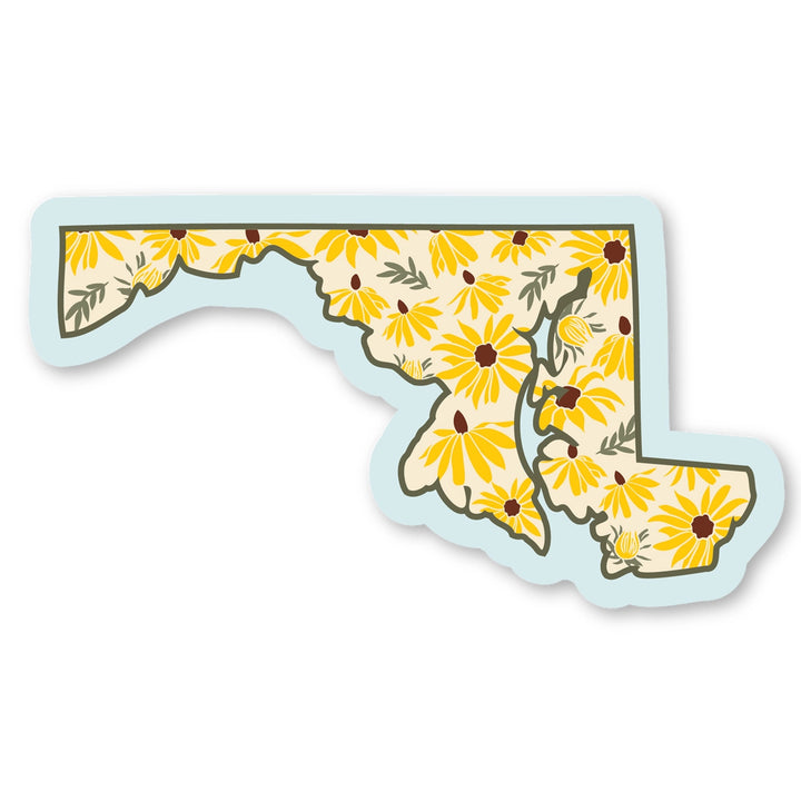Black Eyed Susans Maryland Shaped Acrylic Magnet