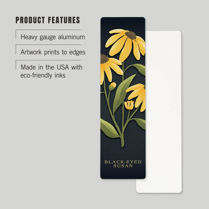 Black-Eyed Susans Metal Bookmark product features.