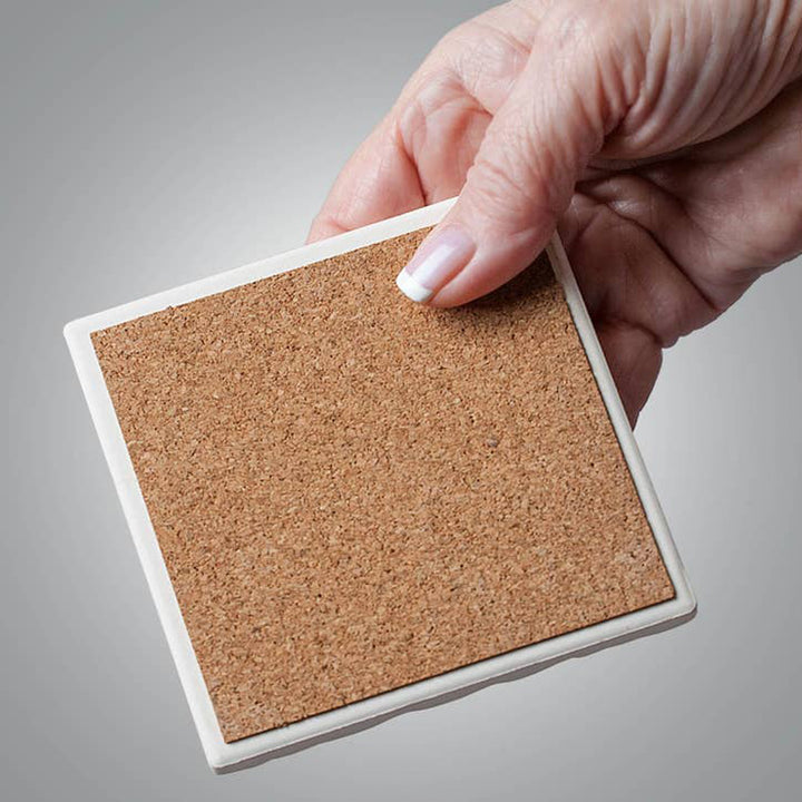 Black Eyed Susans Tumbled Edge Stone Coaster Cork Back