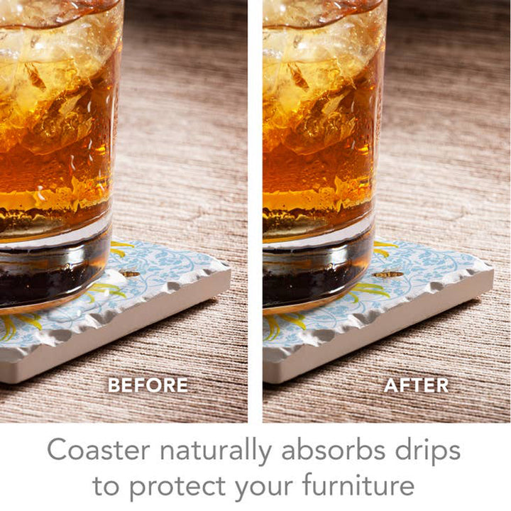 Maryland Flag Crab Tumbled Edge Stone Coaster Details
