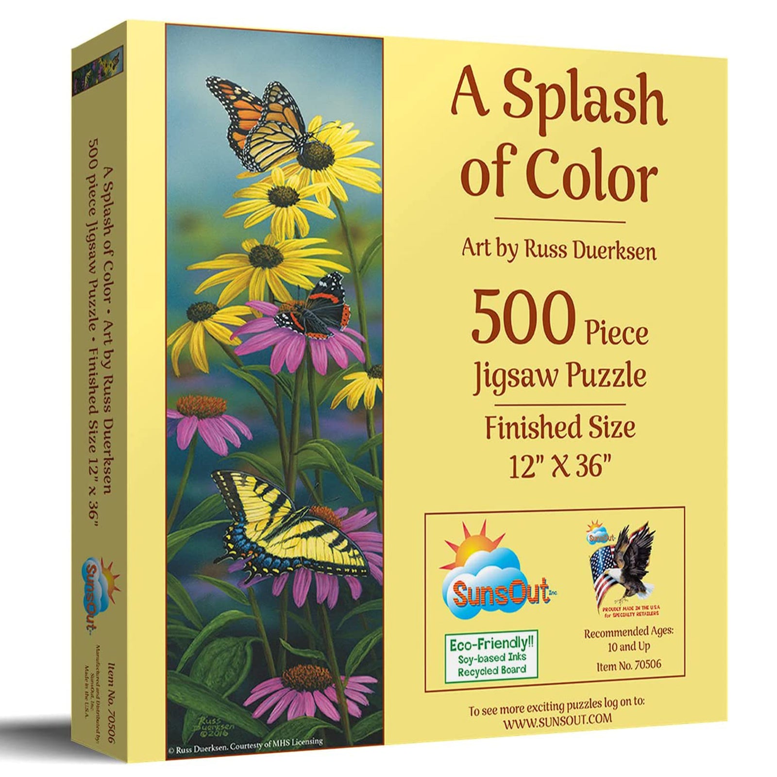 Black-eyed susans and coneflowers puzzle box
