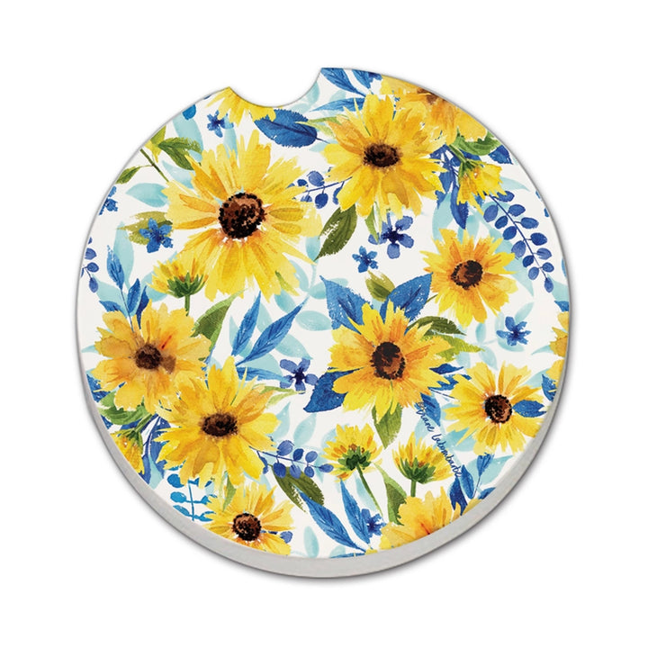 Black Eyed Susans Absorbent Stone Car Coaster