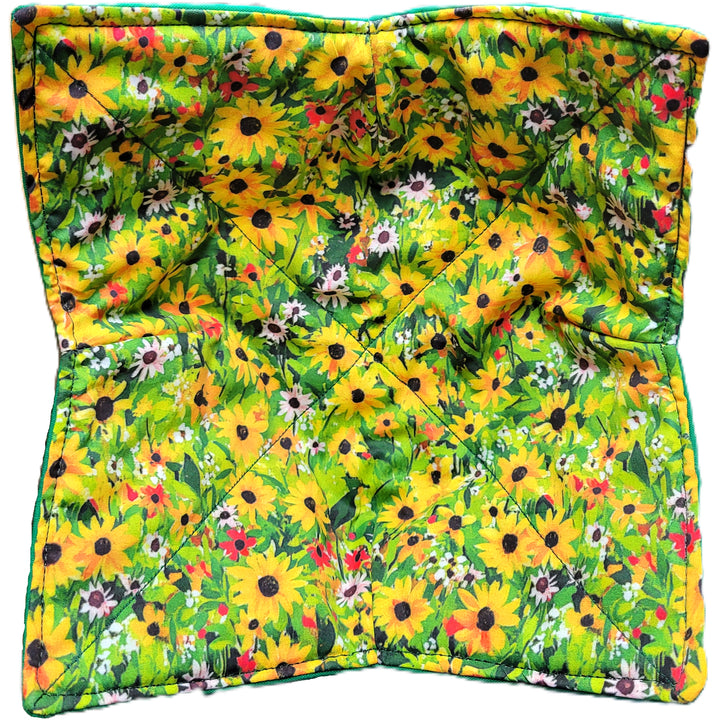 Black-Eyed Susans Wildflowers Microwave Bowl Cozy Potholder Fabric Sample.