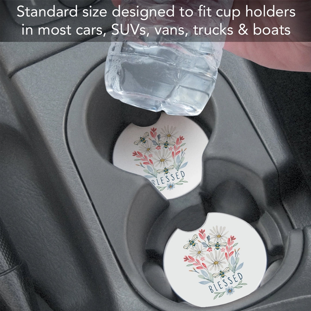 Blessed Flower Bouquet Absorbent Stone Car Coaster