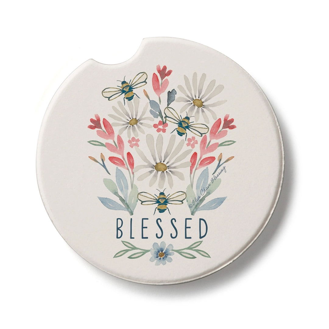 Blessed Flower Bouquet Absorbent Stone Car Coaster