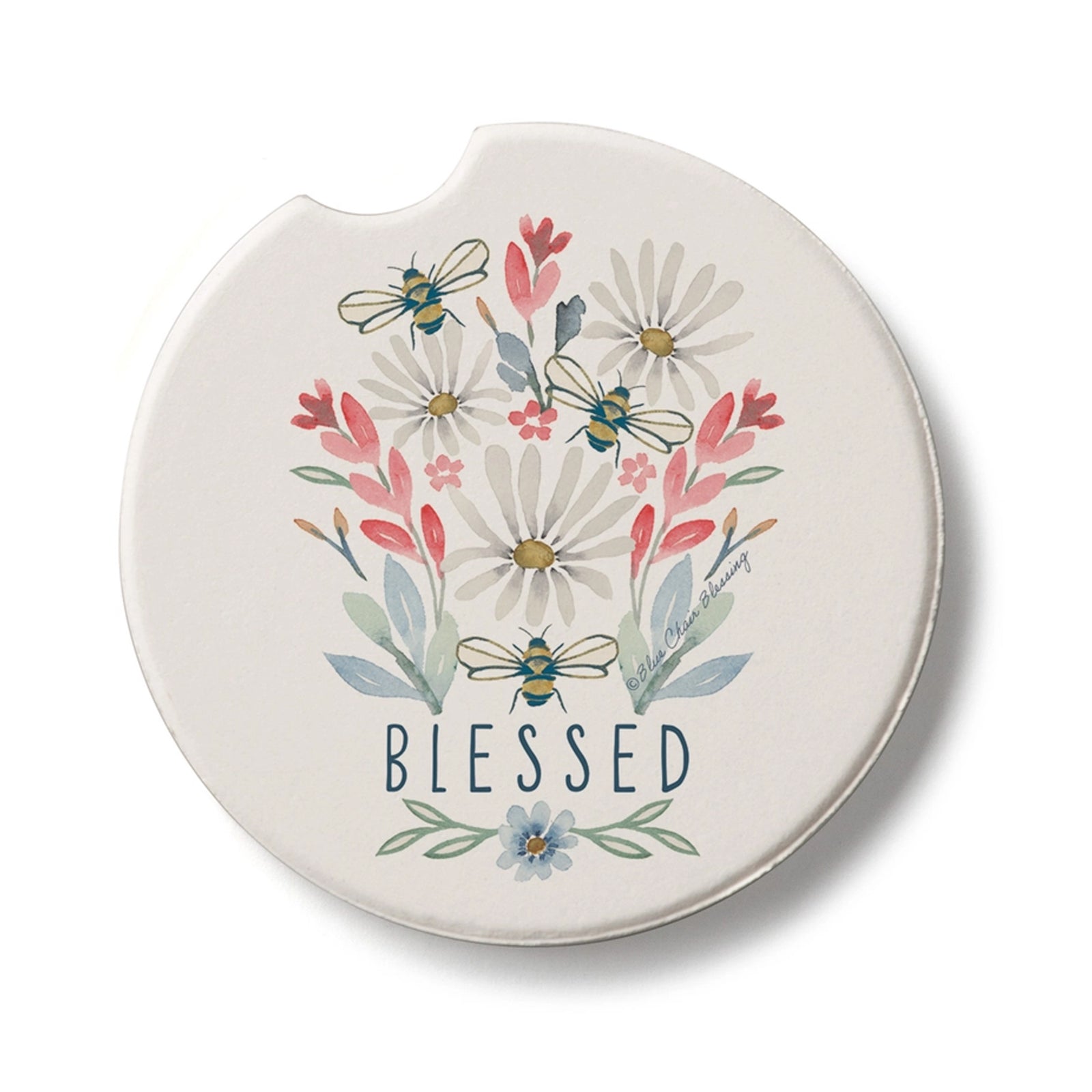 Blessed Flower Bouquet Absorbent Stone Car Coaster