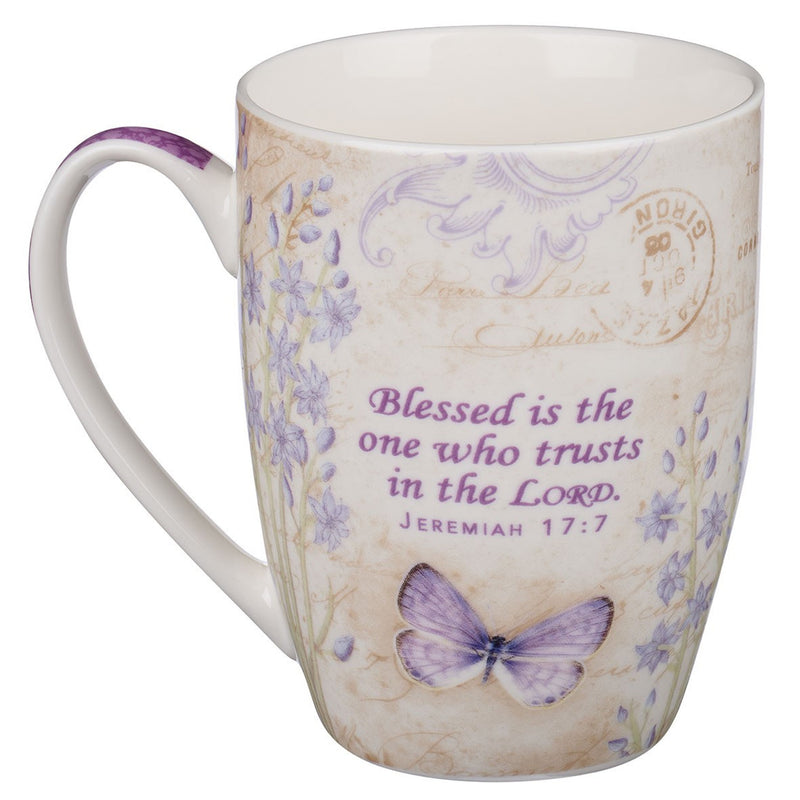 Blessed Is The One Who Trusts In The Lord Butterfly Coffee Mug Back