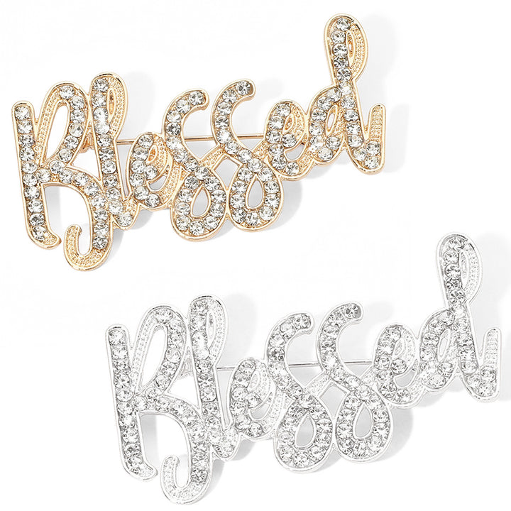 Blessed Rhinestone Pave Brooch Assorted Colors