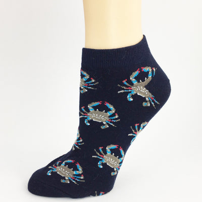 Blue Crab Ankle Socks Navy Model