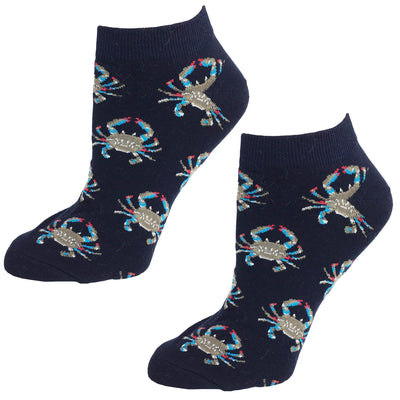 Blue Crab Ankle Socks Navy