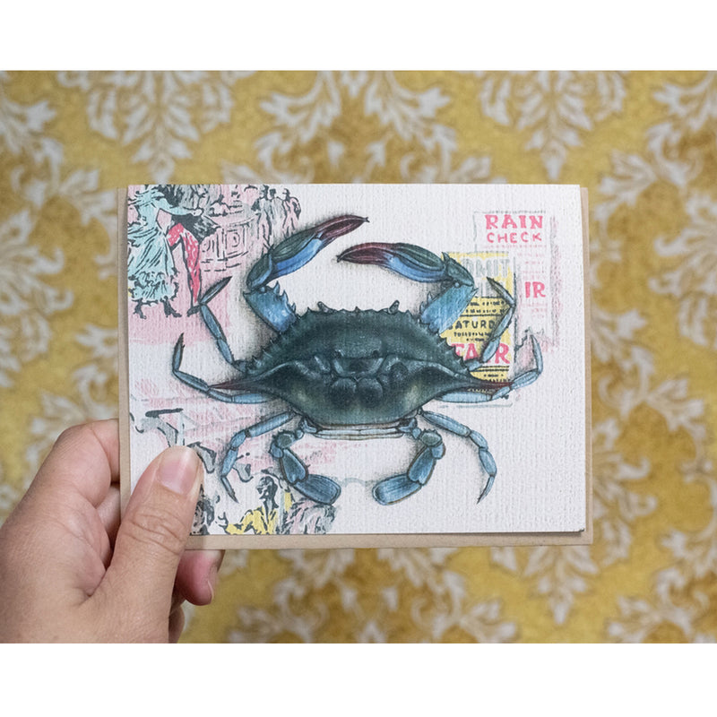 Blue Crab Art Textured Notecard Model