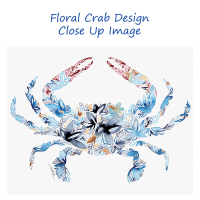 Blue Crab Floral Canvas Tote Bag (design)