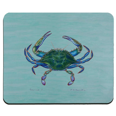 Blue Crab On Aqua Neoprene Mouse Pad