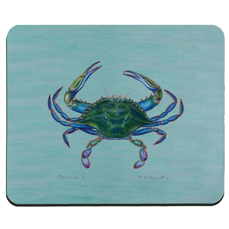 Blue Crab On Aqua Neoprene Mouse Pad