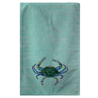 Blue Crab On Aqua Kitchen Towel