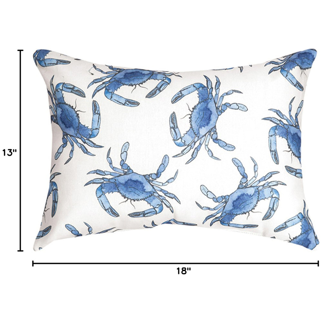 Blue Crab Rectangle Pillow Size