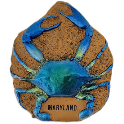 Blue Crab on Sand Style Magnet - Maryland