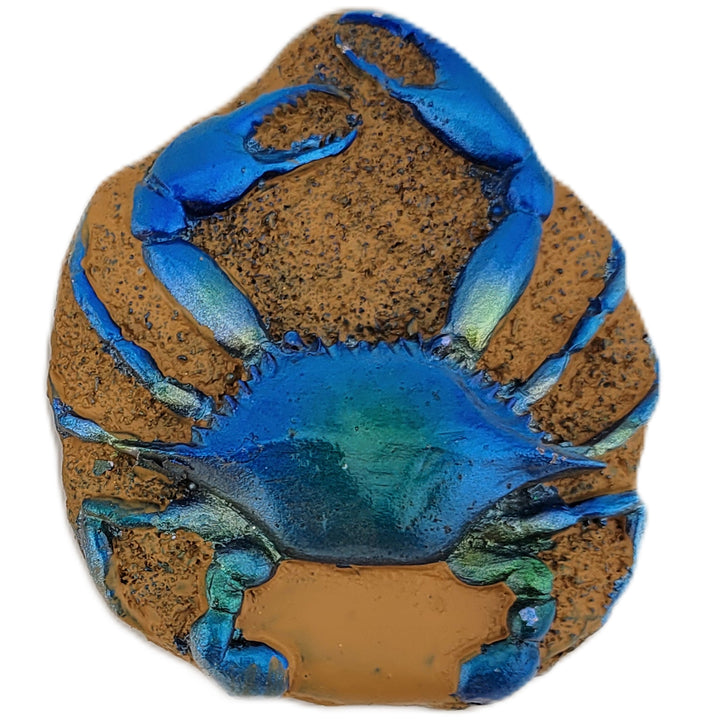 Blue Crab on Sand Style Magnet - No Writing