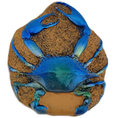 Blue Crab on Sand Style Magnet - No Writing
