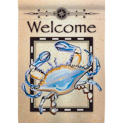 Blue Crab Welcome Garden Flag