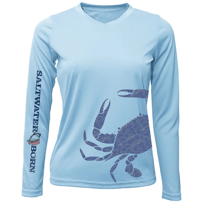 Blue Crab Wrap Women's Long Sleeve UPF 50+ Shirt
