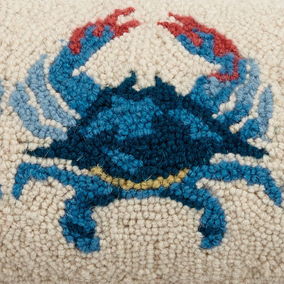 Blue Crabs Long Hook Pillow closeup