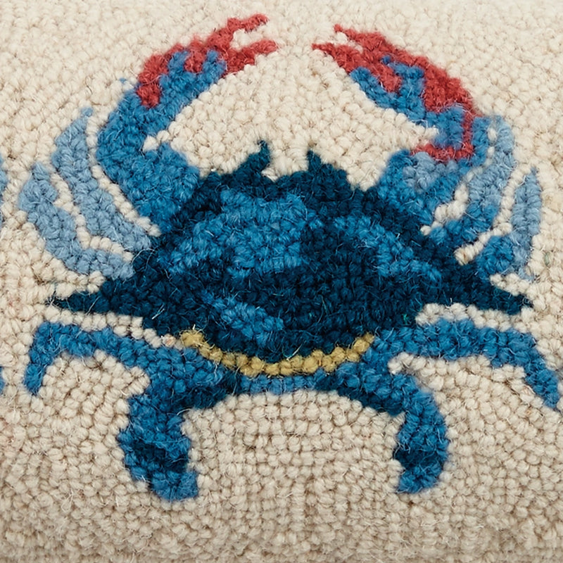 Blue Crabs Long Hook Pillow closeup