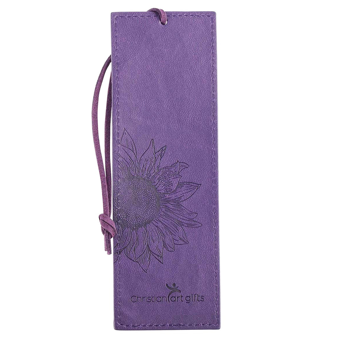 She Is Clothed In Strength &amp; Dignity Purple Faux Leather Bookmark Back