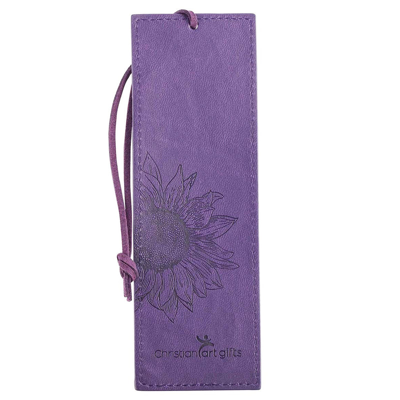 She Is Clothed In Strength & Dignity Purple Faux Leather Bookmark Back