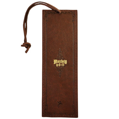 The Lord's Prayer Faux Leather Bookmark Back - Matthew 6:9-13